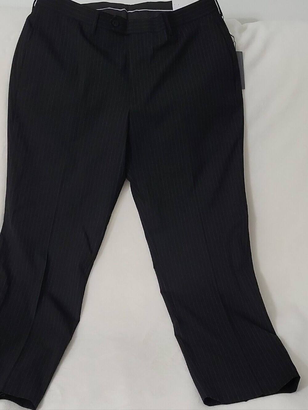 Michael Kors Men's Black Pinstripe Dress Pants 34W x 30L Flat Front - Picture 16 of 16